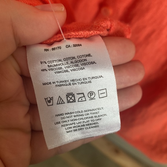 Anthropologie Moth Orange Button Back Knit Top - Picture 7 of 7